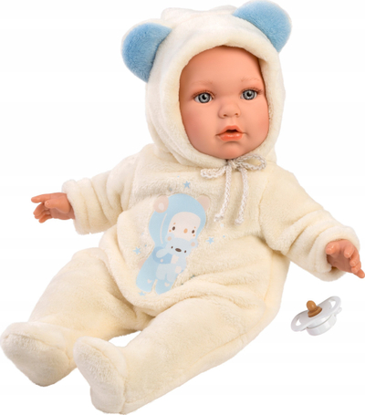 Kukull bebe Llorens Baby Enzo 14207, 42 cm, trup i butë tekstili