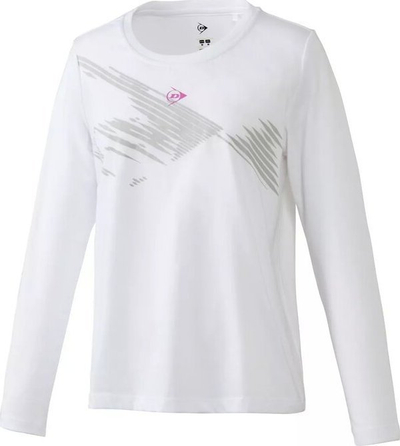 Bluzë sportive Dunlop Clb LS Shdw Ld99, me mëngë të gjata, e bardhë