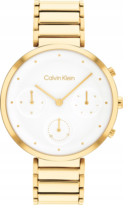 Ora dore Calvin Klein 25200284, analoge, çelik inox, ngjyrë ari