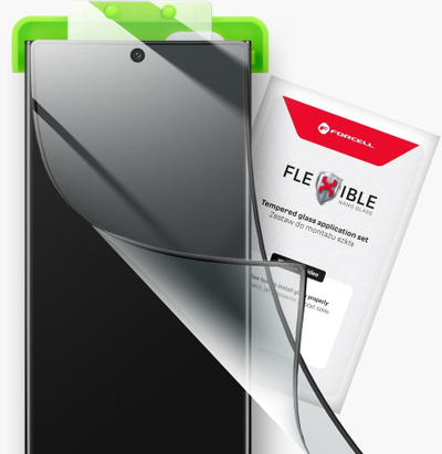 Xham mbrojtës Forcell Flexible Nano Glass 5D për iPhone 17 Pro Max, mbulim i plotë, antibakterial, i zi