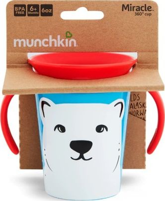 Gotë trajnimi Munchkin Miracle 360 Wild Love Polar Bear, 177ml, pa rrjedhje, shumëngjyrëshe