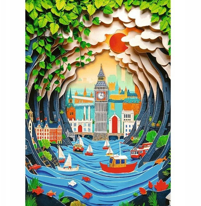 Puzzle Trefl London, 1000 copë, shumngjyrësh