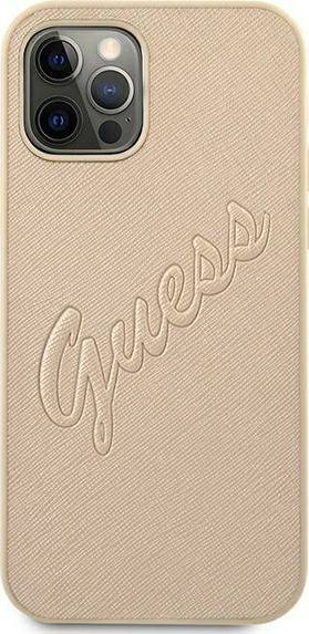 Guaskë telefoni Guess GUHCP12MRSAVSLG, për iPhone 12 / 12 Pro 6.1", Saffiano, ngjyrë ari