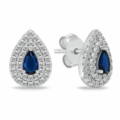 Set Varëse dhe vathë për femra Brilio Silver Tear Drop SET284WB, të argjendta/ të kaltra