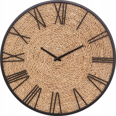 Orë muri Atmosphera Straw Metal Nico D50, 50cm, metal dhe kashtë, bezhë