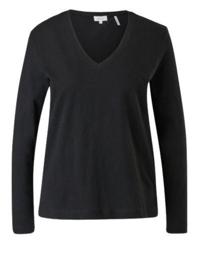 Bluzë S.Oliver Slim Fit, e zezë