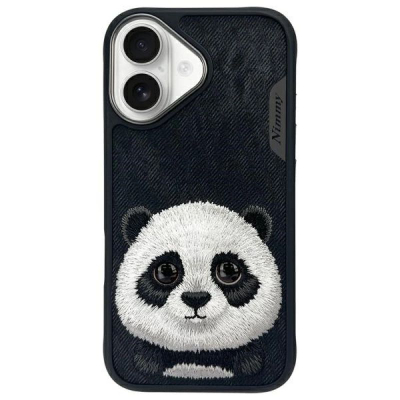 Kapak telefoni Nimmy Big Eyed Pet 2.0 Panda për iPhone 16 6.1", TPU PC, i zi