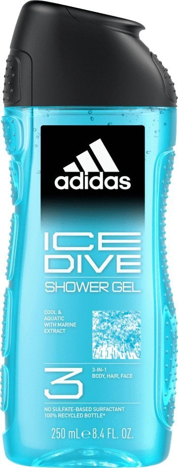 Xhel dushi Adidas Ice Dive 3 in 1, 250ml, për trup flokë fytyrë