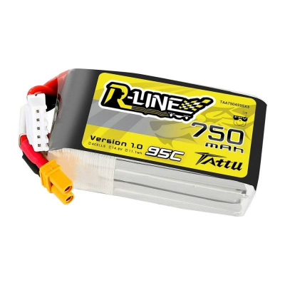 Bateri LiPo Tattu R-Line, 750mAh, 14.8V 95C 4S XT30