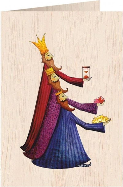 Kartolinë druri Cozywood Three Kings C6, me zarf, natyrale