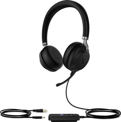 Kufje me kabllo Yealink UH38 Dual Teams, USB C, USB A, të zeza