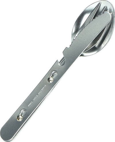 Set takëm kampingu Highlander KFS, çelik inox, 3 copë, argjendt