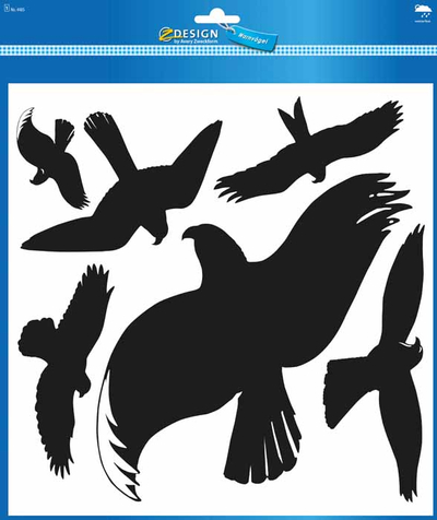 Stiker dritareje Avery Zweckform 4485 Warning Birds, 28x18cm 8x5.5cm, rezistent ndaj motit, i zi