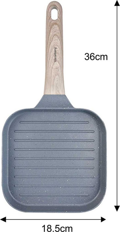 Tigan grilli Klausberg KB-7811, 36x18.5x2.5cm, me veshje mermeri jo ngjitëse, gri me dorezë druri