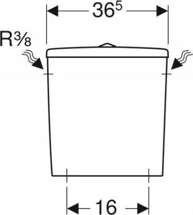 Mekanizëm shpëlarës Geberit Selnova 500.269.01.1, 3/6L, për WC, i bardhë