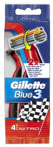 Brisqe rroje njëpërdorimshme Gillette Blue3 Nitro, 3 tehe, paketim 4 copë