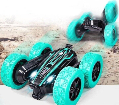 Makina lodër Twister Stunt Car, telekomandë dhe kontroll me gjeste, LED, blu