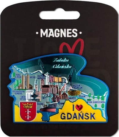 Magnet frigoriferi I Love Poland Gdańsk, ILP MAG a GD 35, suvenir shumëngjyrësh për dekor