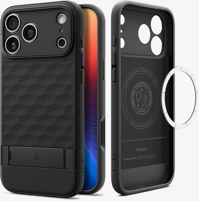 Kopertinë telefoni Spigen Parallax S MagSafe, për iPhone 17 Pro Max, e zezë matte