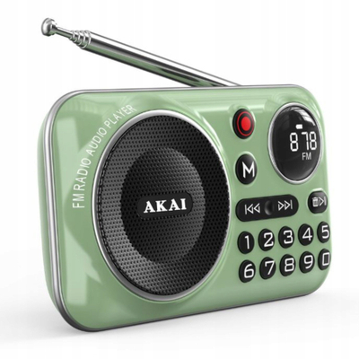 Radio portabile Akai APR-500, Bluetooth 5.3, USB, jeshile