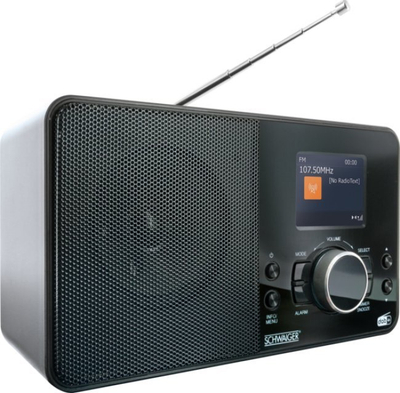 Radio portabël Schwaiger DAB400513, DAB/DAB+, ekran 2.4", e zezë