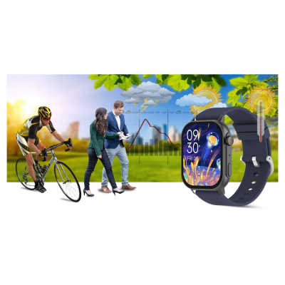 Ora inteligjente Gravity GT15-4, 2.04", me Bluetooth për thirrje, me rrip silikoni blu