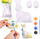 Set pikturimi LEAN Toys për Pashkë, lepur + 2 vezë stiropori, bojra me ngjyra të ndryshme