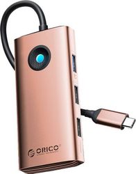 Hub ORICO 6 in 1 USB C, HDMI 4K, PD 100W, ari rozë