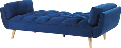 Divan-krevat ASBY Velvet, 3 vende, kadife, blu e errët