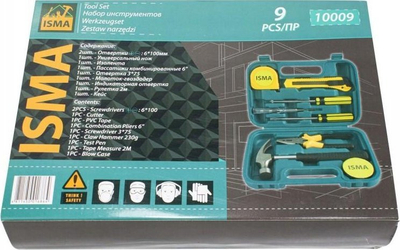Set veglash Isma, 9 pjesë, kaçavida dhe pince, multingjyrësh