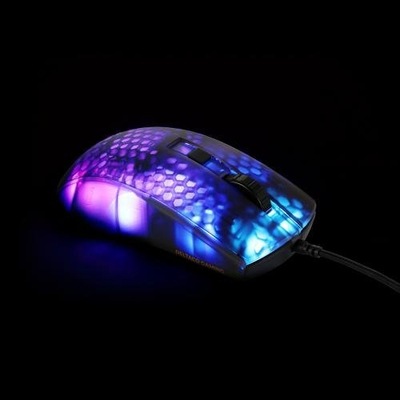 Гејминг глушец Deltaco Gaming DM310, 6200 DPI, 6 копчиња, црн проѕирен