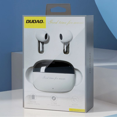 Kufje wireless in ear Dudao U8 TWS, Bluetooth, me kuti karikimi, të bardha