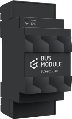 Modul BUS Grenton BUS-201-D-01, TF-Bus, për montim në shina DIN, i zi