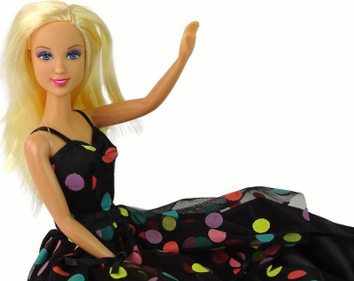 Kukull Leantoys Lucy, fustan me pika, e zezë