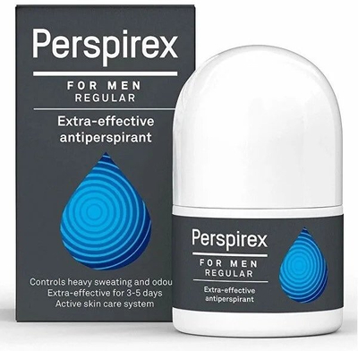 Deodorant roll-on Perspirex For Men Regular, antiperspirant shumë i fortë, 20 ml, i bardhë