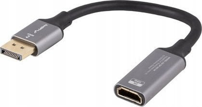 Adapter DisplayPort në HDMI 8K, me kabllo 20cm, alumin, argjendtë