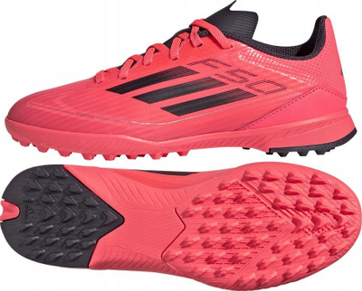 Këpucë futbolli për kalamaj adidas F50 League TF Jr, Fiberskin, shollë TF për bar sintetik, rozë e ndezur