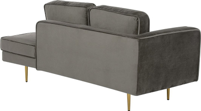 Divan chaise lounge Beliani Miramas, kadife, kënd i majtë, gri