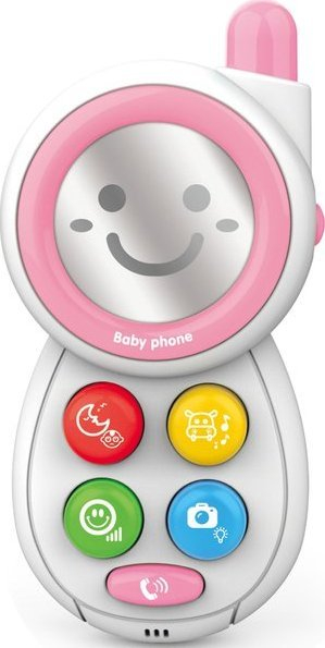 Lodër telefon për beba Woopie Baby Phone, me tinguj edhe melodi, rozë