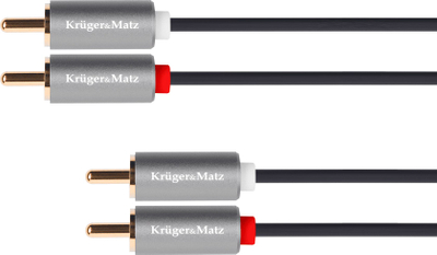 Kabllo audio Kruger&amp;Matz 5060, RCA x2 në RCA x2, 5m, gri