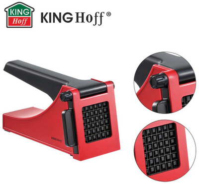 Shtypëse patatesh Kinghoff KH 1912, me teh inox që ndërron, me këmbë kundër rrëshqitjes, e kuqe me të zezë