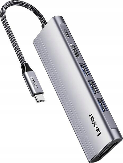 Hub USB C Lexar H31, 7‑në‑1, HDMI 4K, PD 100W, gri