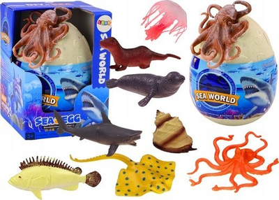 Set figurash detare Lean Toys Sea Animals Egg, 26 pjesë, lodër edukative, shumengjyrëshe