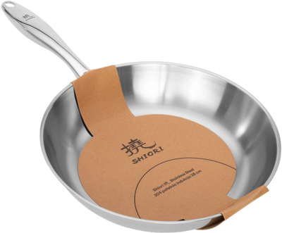 Tigan Shiori 28 cm, çelik inox 304, pa veshje, për induksion