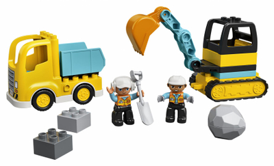 Set lodrash LEGO Duplo Truck and Crawler Excavator 10931, ndërtim, për fëmijë 2+