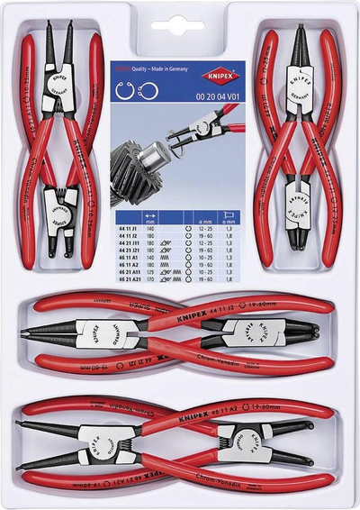 Set pincash për segmente Knipex, 8 copë, profesional, shumëngjyrësh