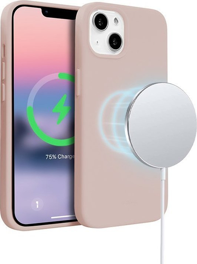 Futrollë telefoni Crong Color Cover Magnetic për iPhone 14 Plus, me MagSafe, rozë sandy