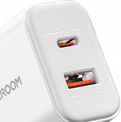 Karikues Joyroom JR-TCF05, 20W PD QC, me 2 porta USB A dhe C, i bardhë