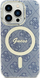 Kllëf telefoni Guess IML 4G MagSafe për iPhone 15 14 13, polikarbonat TPU, blu