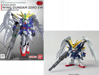 Figurë Bandai SDEX Wing Gundam Zero EW, model Gunpla SD, shumëngjyrëshe